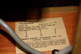 How To Date A Tweed Fender Champ Amplifier By The Tube Chart