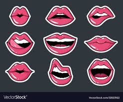 lip stickers set patch female lips