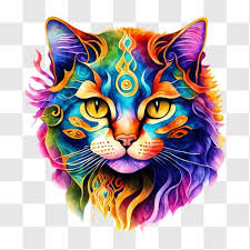 Psychedelic Cat With