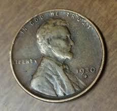 1930 D Error Lincoln Wheatback Penny Invb61 Coins Error