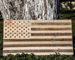 Wall Art Large American Flag Carved