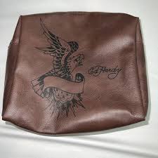 ed hardy eagle with banner makeup bag