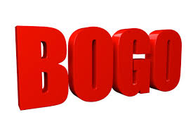 letters that spell out BOGO 