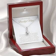 ribbon necklace gift for boyfriend mom