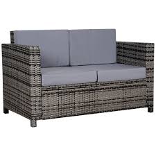 garden rattan sofa chair grey