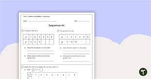 Patterns And Algebra Worksheets Year