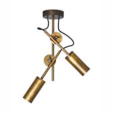 Brass 3452 6 Stave Spot 2 Ceiling Lamp