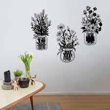 Flowers In Vase Metal Wall Decor Set