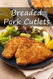 breaded pork cutlets crispy and