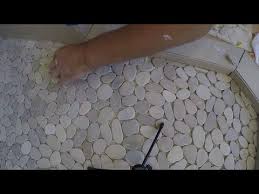 1 by 1 installing pebble tile diy tile
