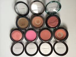 mac orted color makeup blush bottles