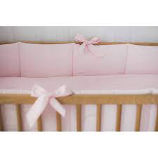 pink baby cotton crib per with bows