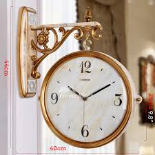 Double Sided Quartz Wall Clock Marbling