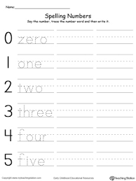 free tracing and writing number words