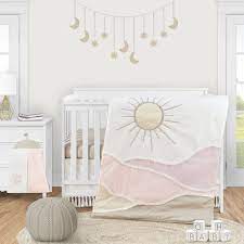 boho desert sun baby girl nursery crib