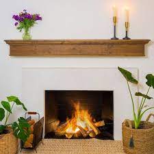 Vintage Wood Fireplace Mantel Wall Cap