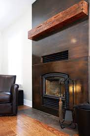 Copper Clad Fireplace With Reclaimed