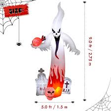 Once deflated, yard inflatables take up very small how to set up yard inflatables. Unomor 2 75m Halloween Inflatable Ghost Tombstone Creepy Ghost Air Blown Up Model Yard Decoration With Us Plug Ballons Accessories Aliexpress