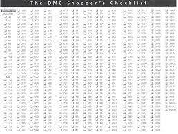 Floss Checklist Dmc Embroidery Floss Number Embroidery