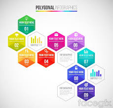 Color Hexagon Business Information Vector Charts Timeline