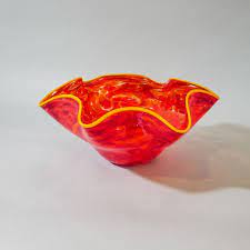 Large Blown Glass Bowl Red
