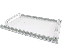 Crystal Tray Clear Handles Accented