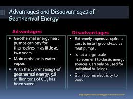 disadvanes of geothermal energy