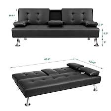jummico futon sofa bed faux leather