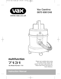 vax 7131 instruction manual pdf