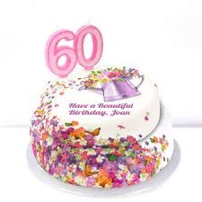 Write name on happy 60th birthday cake images with photo, it's a new and awesome way of wishing birthday to your loved ones. Bakerdays Personalised 60th Birthday Cakes Number Cakes Bakerdays