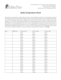 Body Temperature Chart Templates At Allbusinesstemplates
