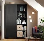 Besta Storage combination with doors, black-brown/Lappviken/Stubbarp black-brown47 1/4x16 1/2x79 1/2 