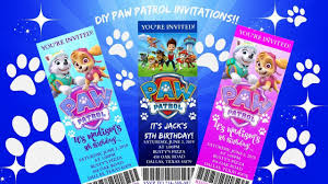 How To Make Paw Patrol Birthday Invitations Paw Patrol Birthday