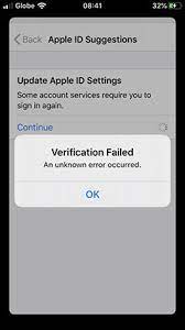 apple id verification failed error