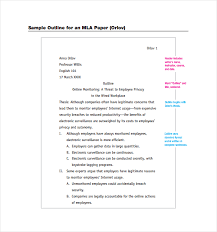 Mla Format Research Paper Outline Template Floss Papers