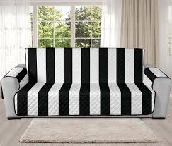 Striped Xl Couch Slipcover Black White