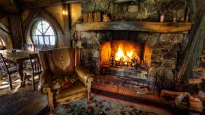 Winter Fireplace Window Wallpapers
