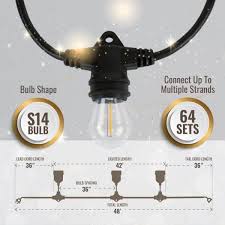 Patio Led String Lights With 15 Sockets
