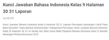 We did not find results for: Kunci Jawaban Bahasa Indonesia Kelas 9 Halaman 30 31 Laporan Ilmu Edukasi
