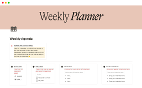 weekly agenda notion template