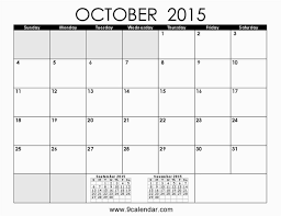 Printable Blank Calendar October 2015 Otohondalongan Com
