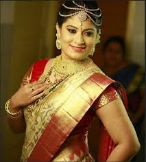 red and blue hindu bride wear