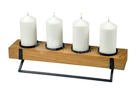 Wooden Advent Candle Holder 48x14 Cm