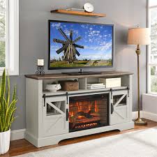 60 Electric Fireplace Tv Stand W Door