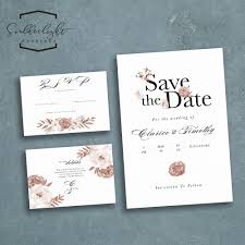Printable Semi Custom Wedding Invitation Card Suite