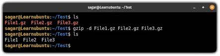 unzip gz files in ubuntu command line
