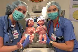 mom welcomes twins and learns nurses