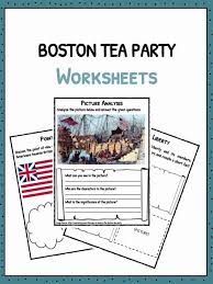 Boston Tea Party Facts Information Worksheets For Kids