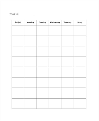 blank workout schedule template 8