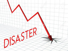 Disaster Chart Concept Crisis And Down Arrow